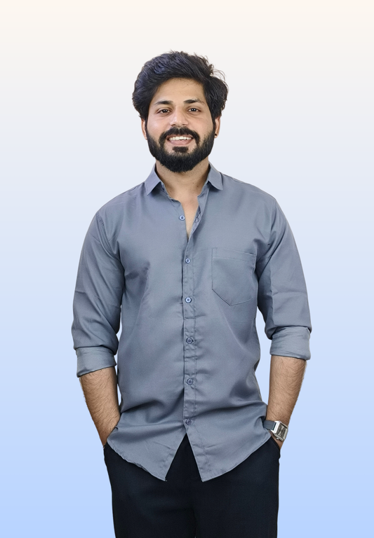 Men's Chromatic Gray Cotton Shirt