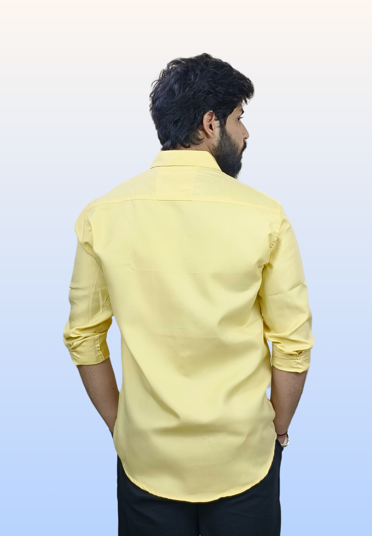 Men's Butter Yellow Cotton Shirt