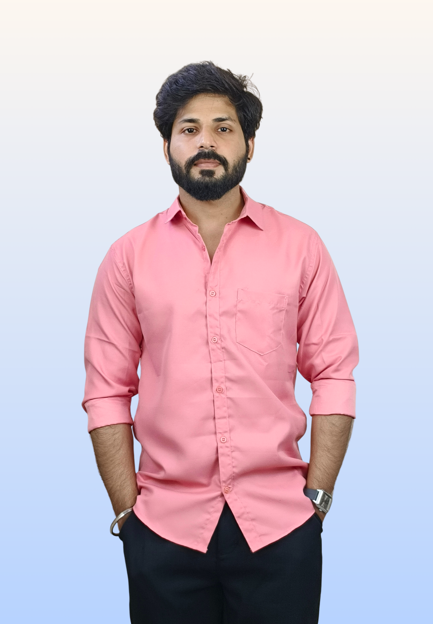 Men's Royal Pink Cotton Shirt
