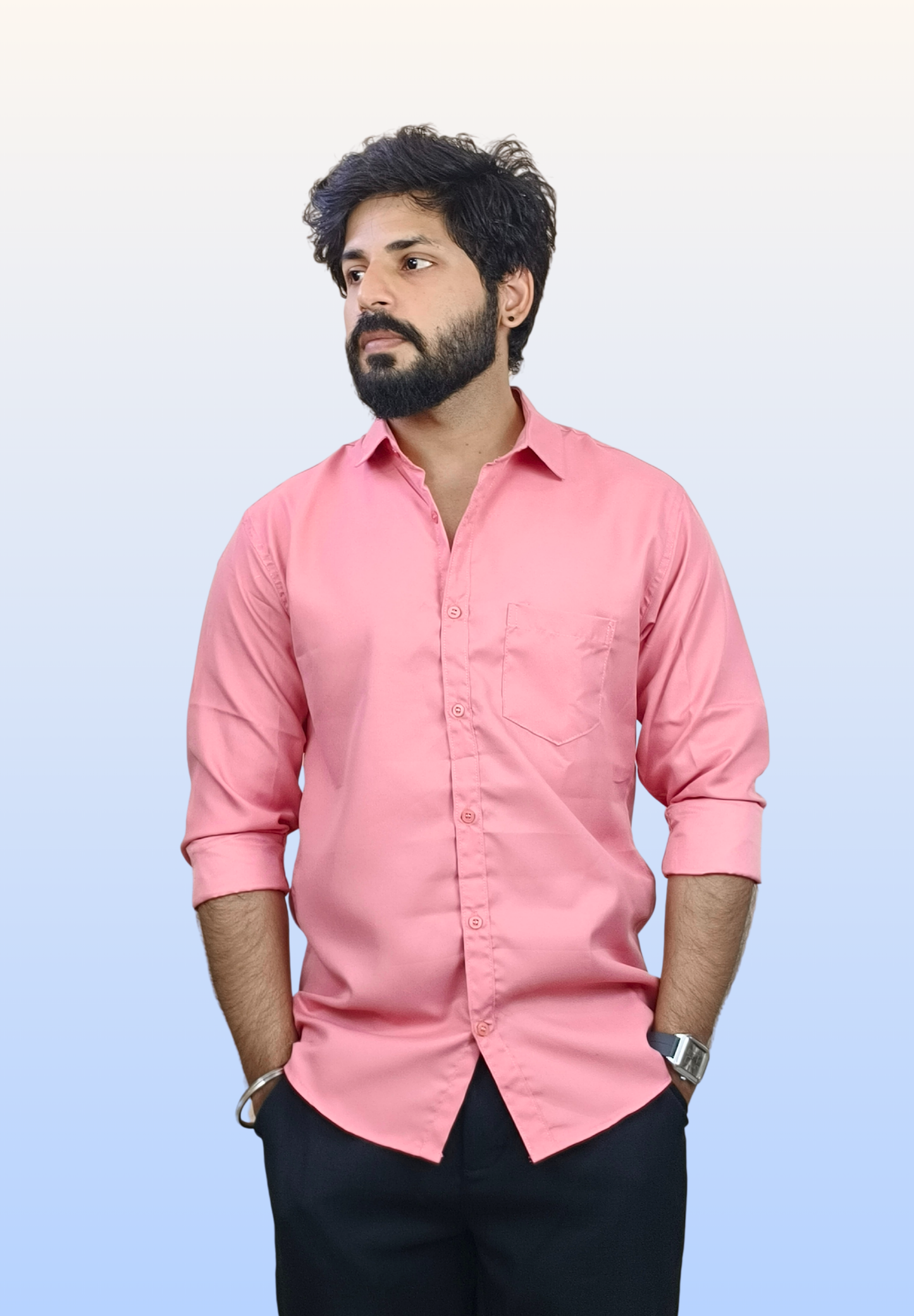 Men's Royal Pink Cotton Shirt