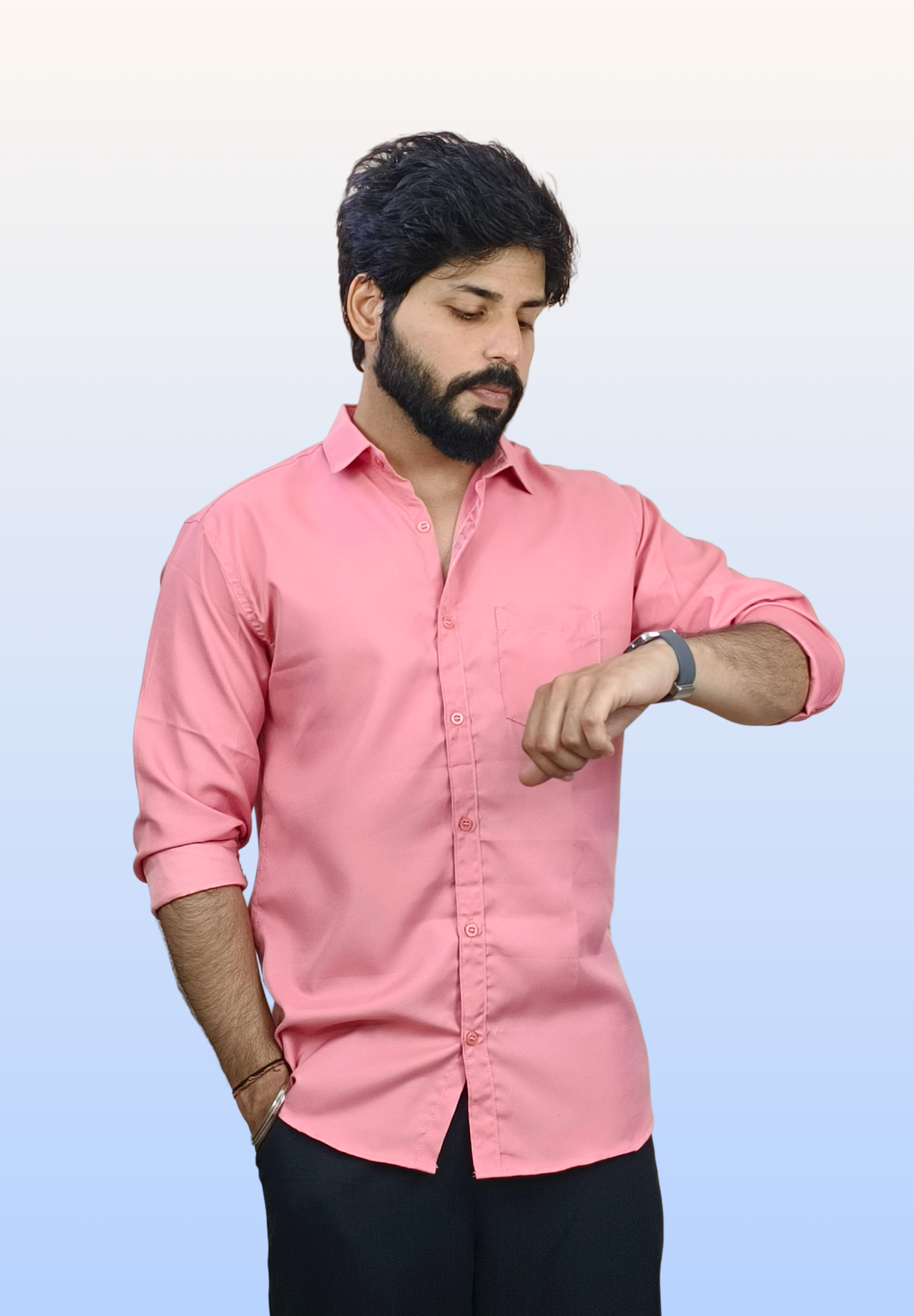 Men's Royal Pink Cotton Shirt
