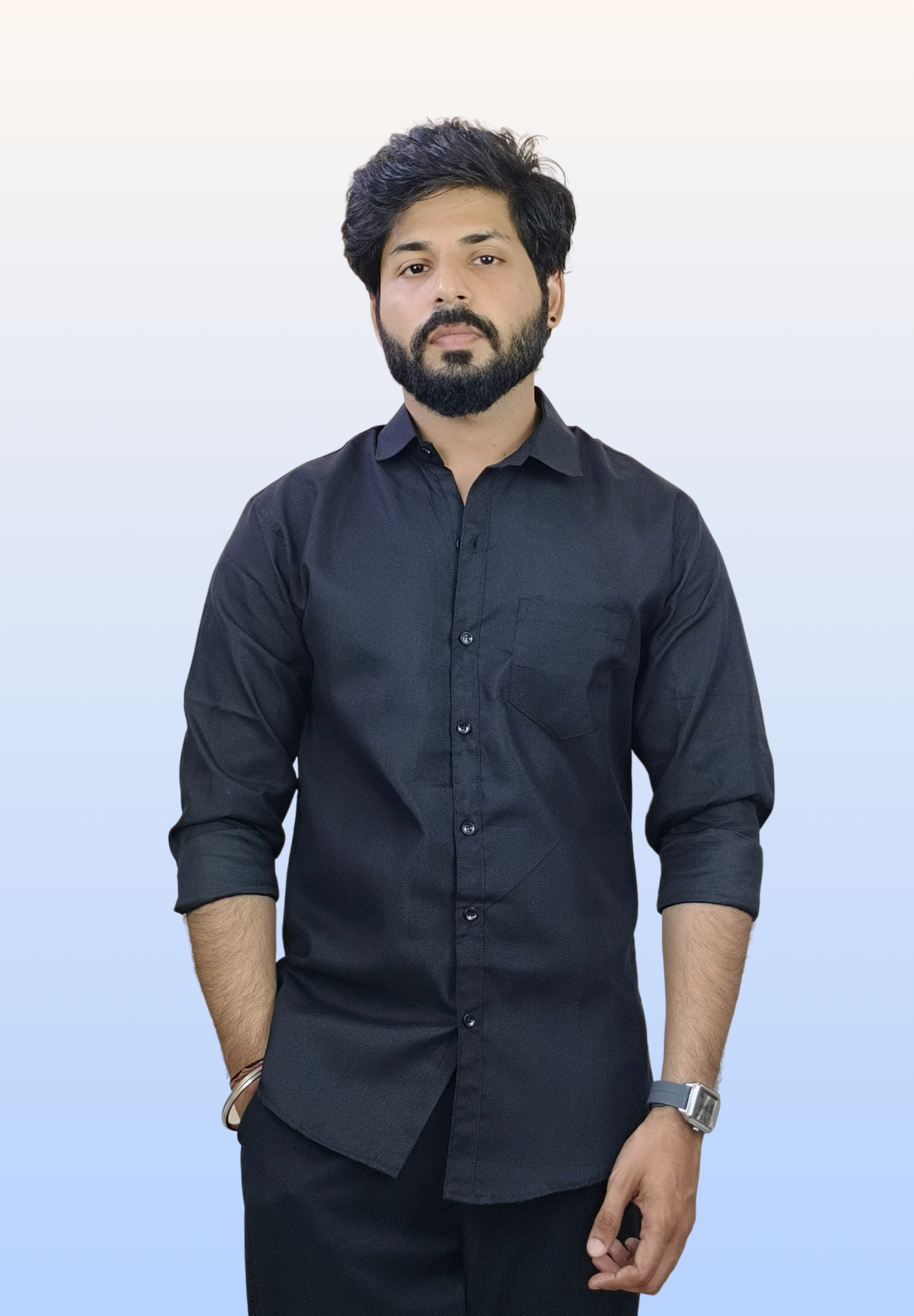 Men’s Black Cotton Shirt