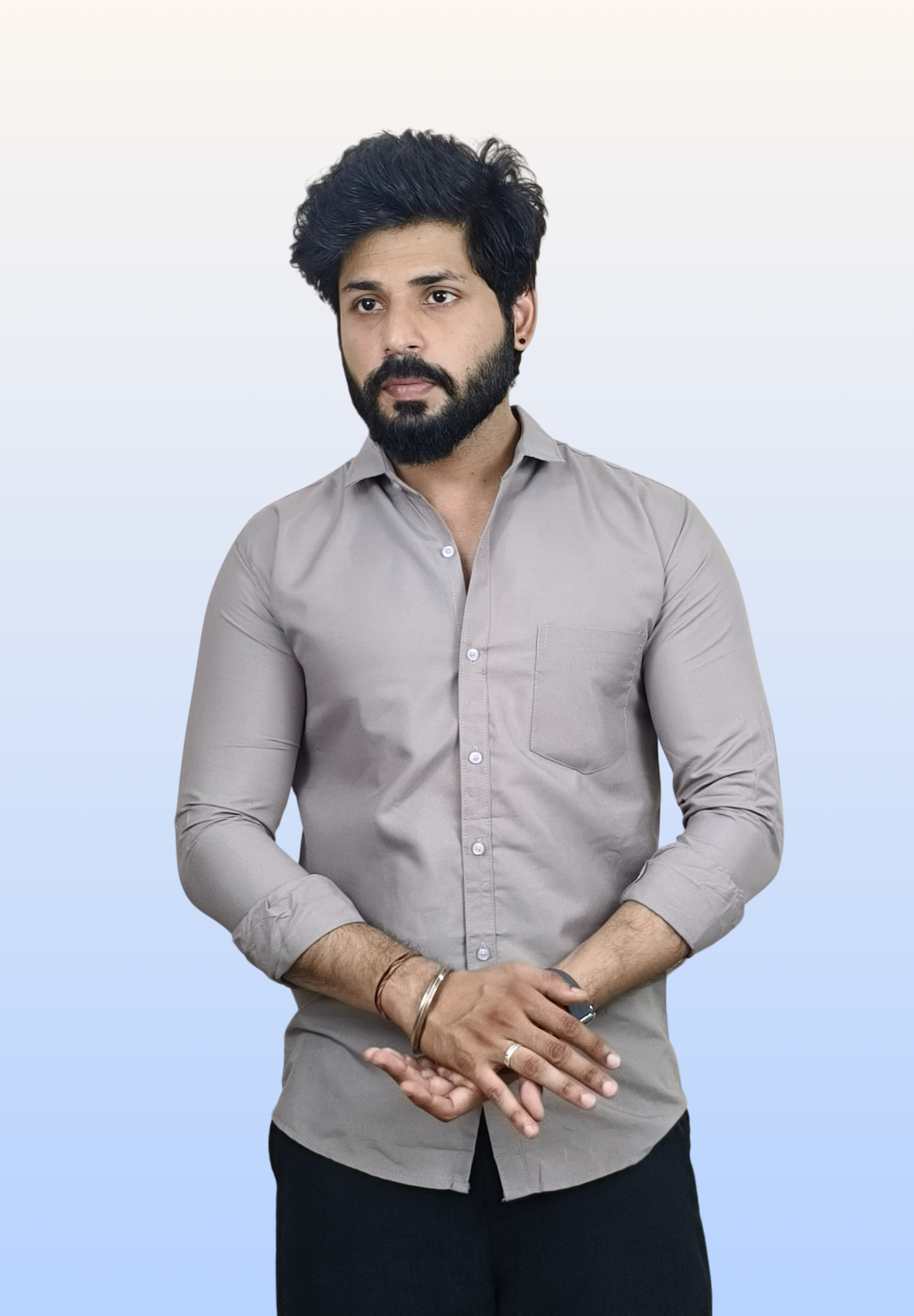 Men's Dusty Gray Cotton Shirt