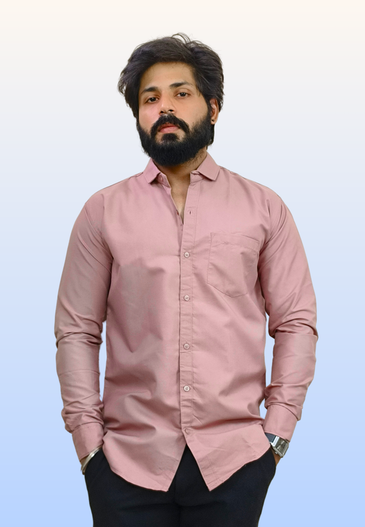Men's Dusty Rose Cotton Shirt