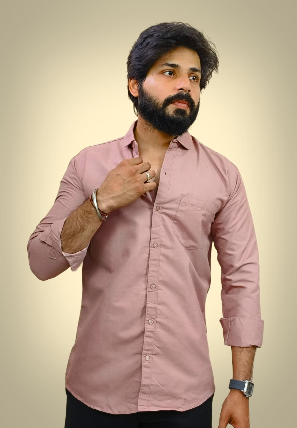 Men's Dusty Rose Cotton Shirt
