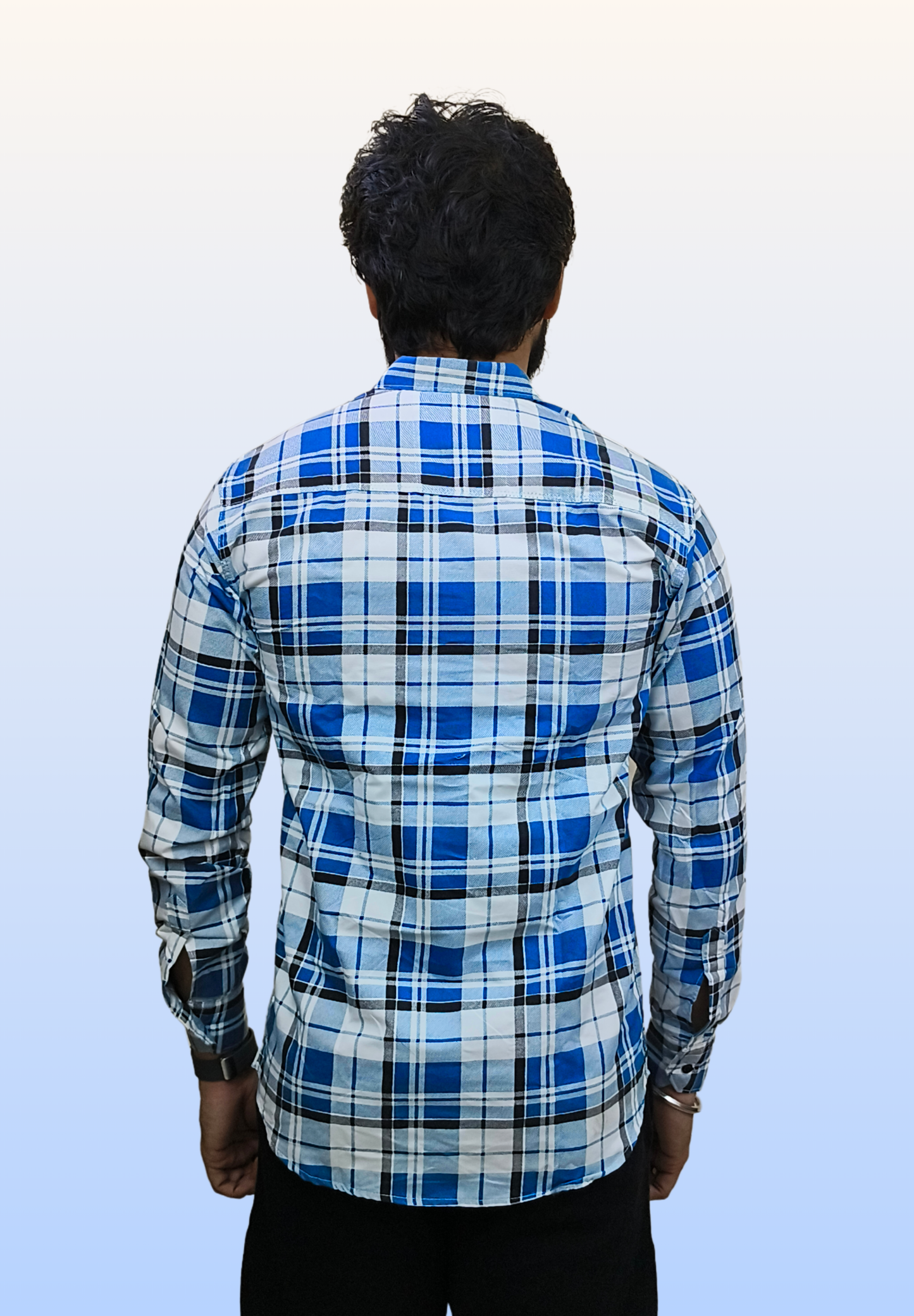 Men's Mix Blue Check Shirt