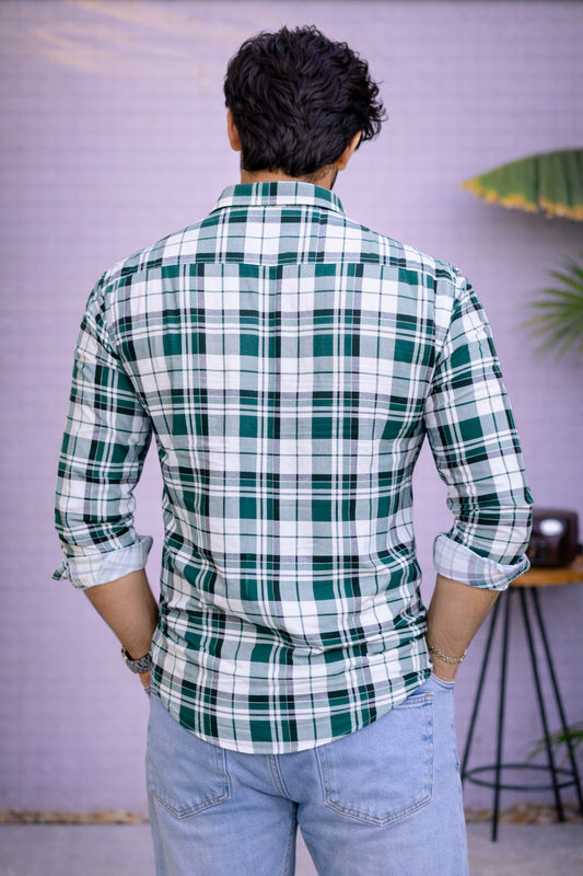 Men's Firozi Check Shirt