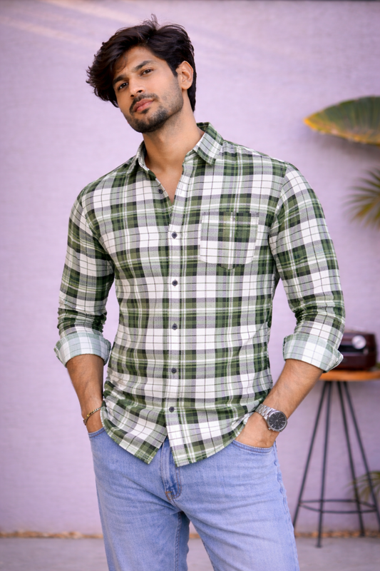 Men's Green Check Shirt