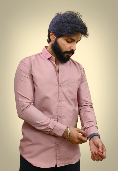 Men's Dusty Rose Cotton Shirt