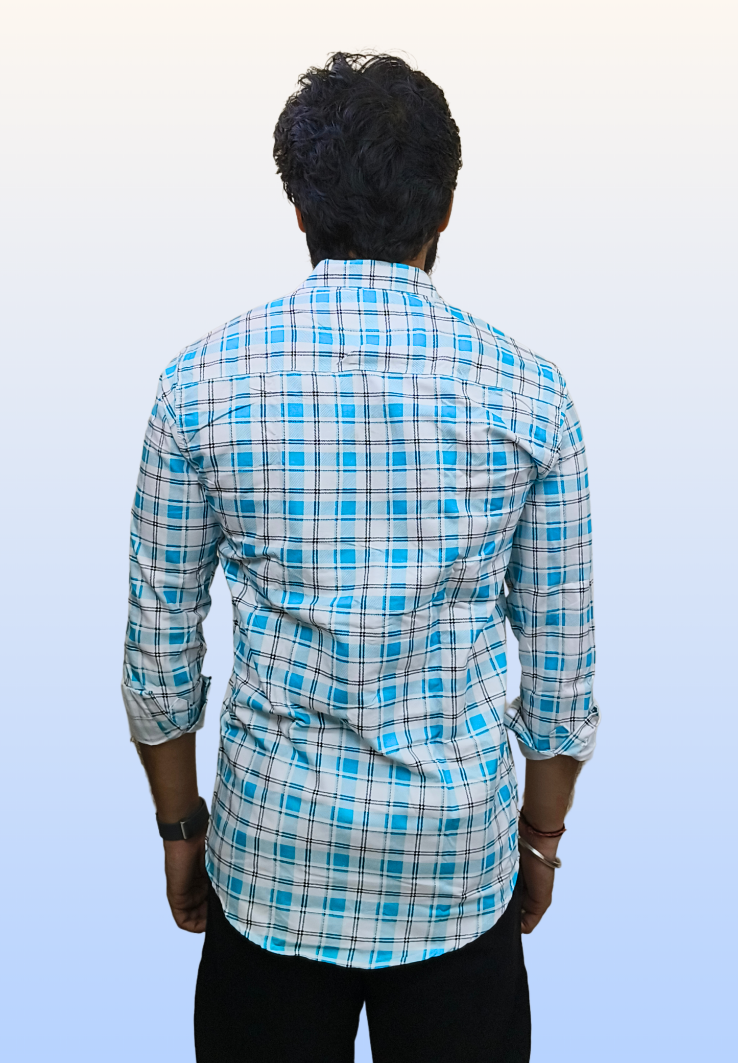 Men's Skyblue Check Shirt