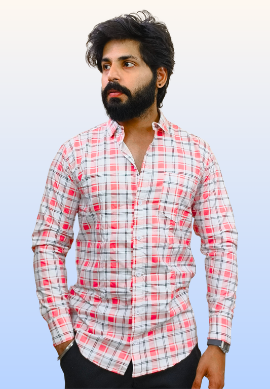 Men's Pink Check Shirt