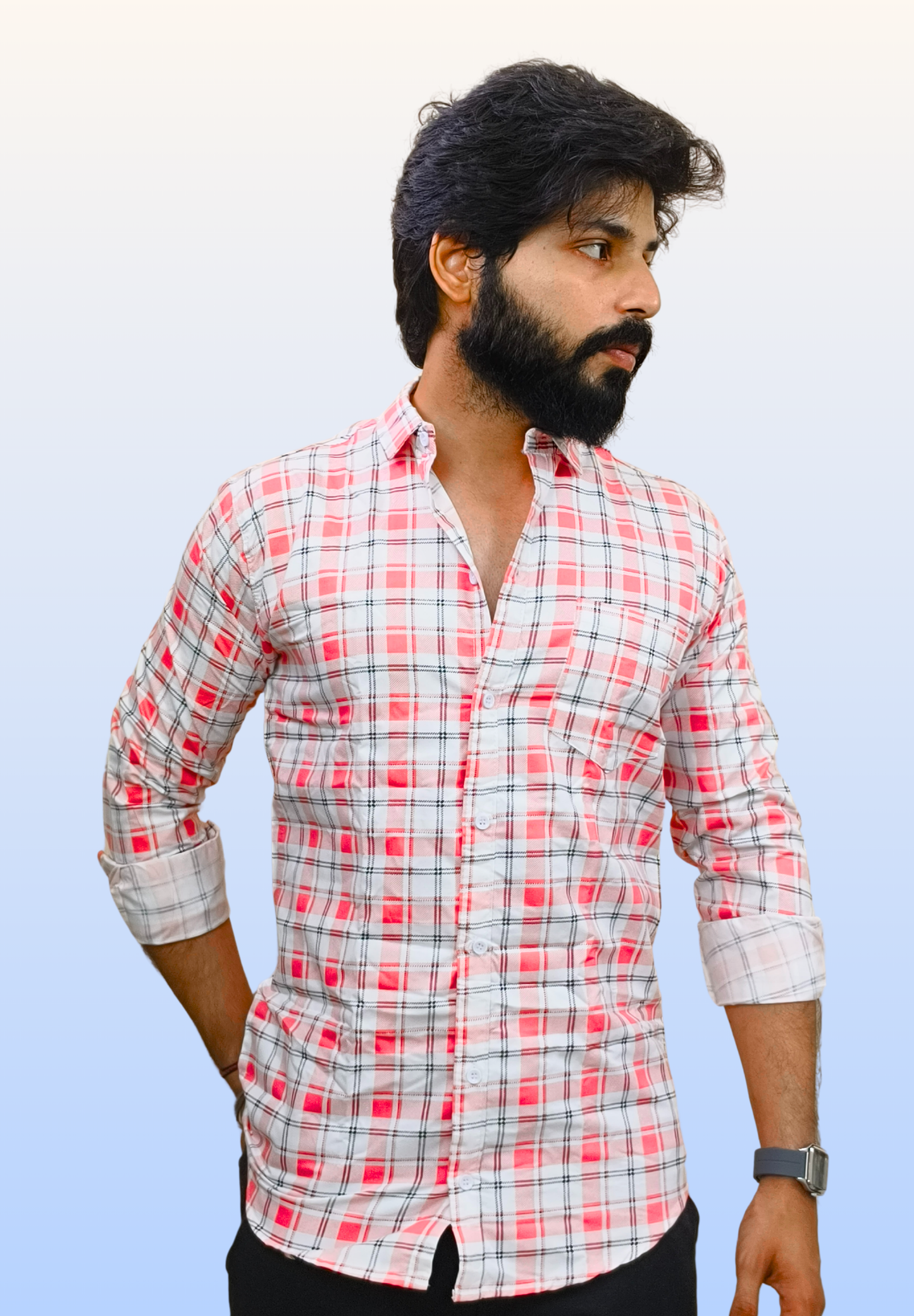 Men's Pink Check Shirt