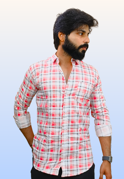 Men's Pink Check Shirt