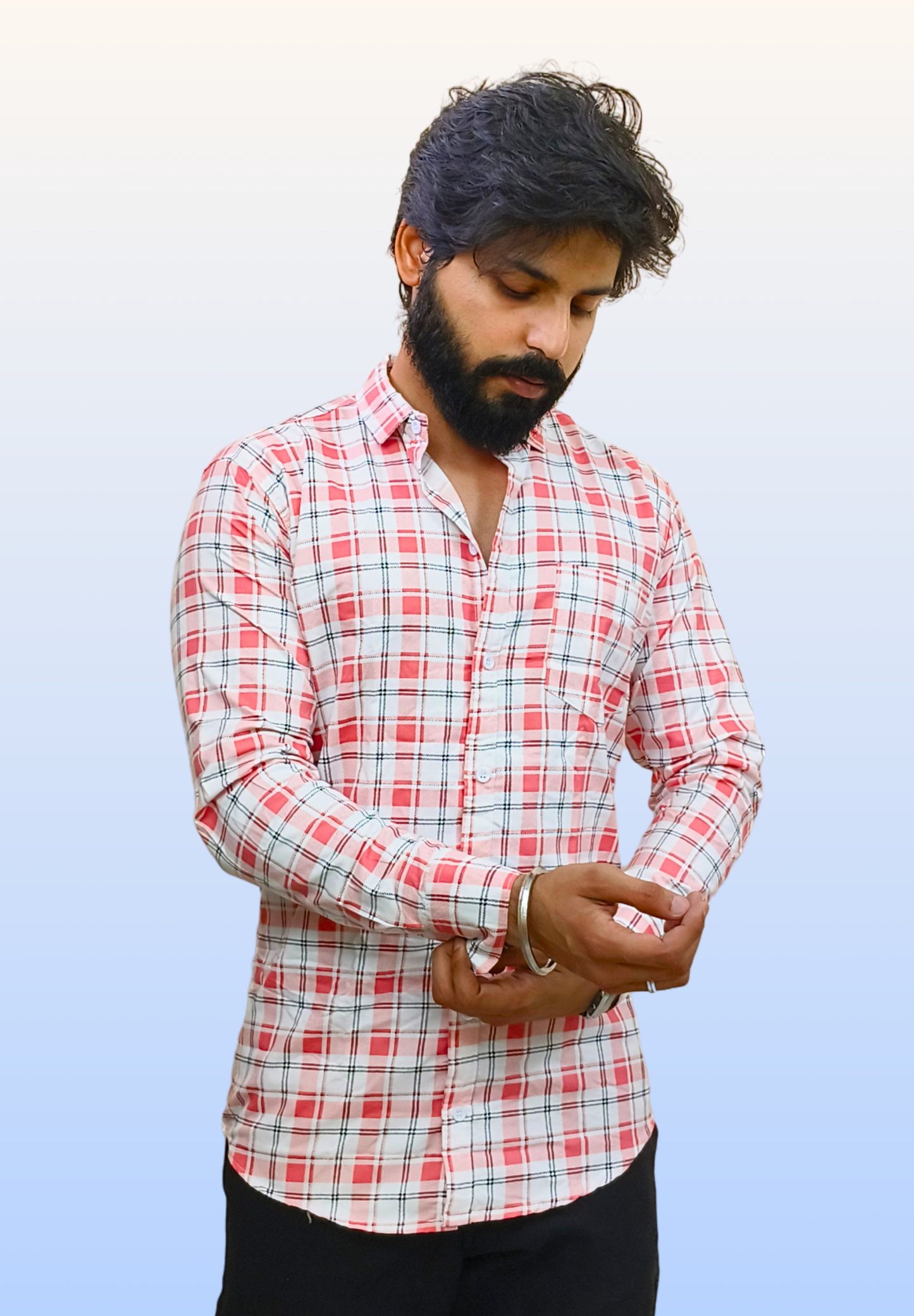 Men's Pink Check Shirt