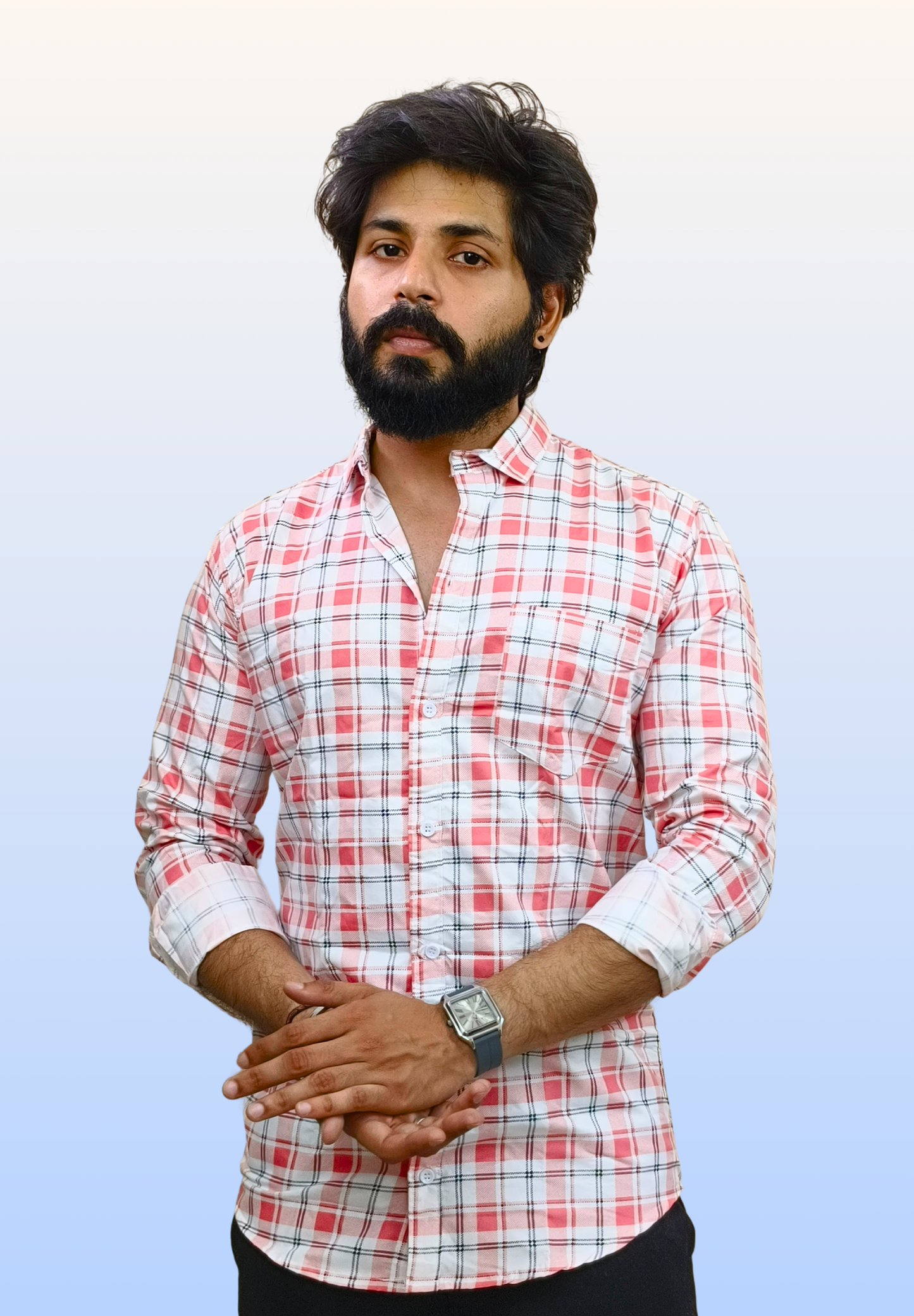 Men's Pink Check Shirt