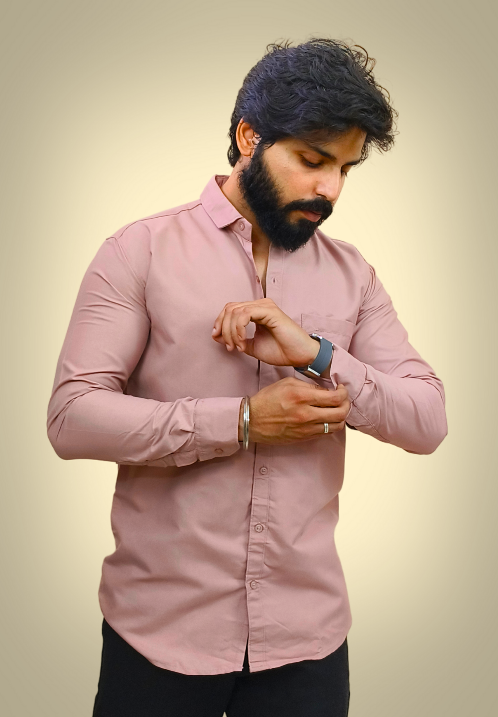 Men's Dusty Rose Cotton Shirt