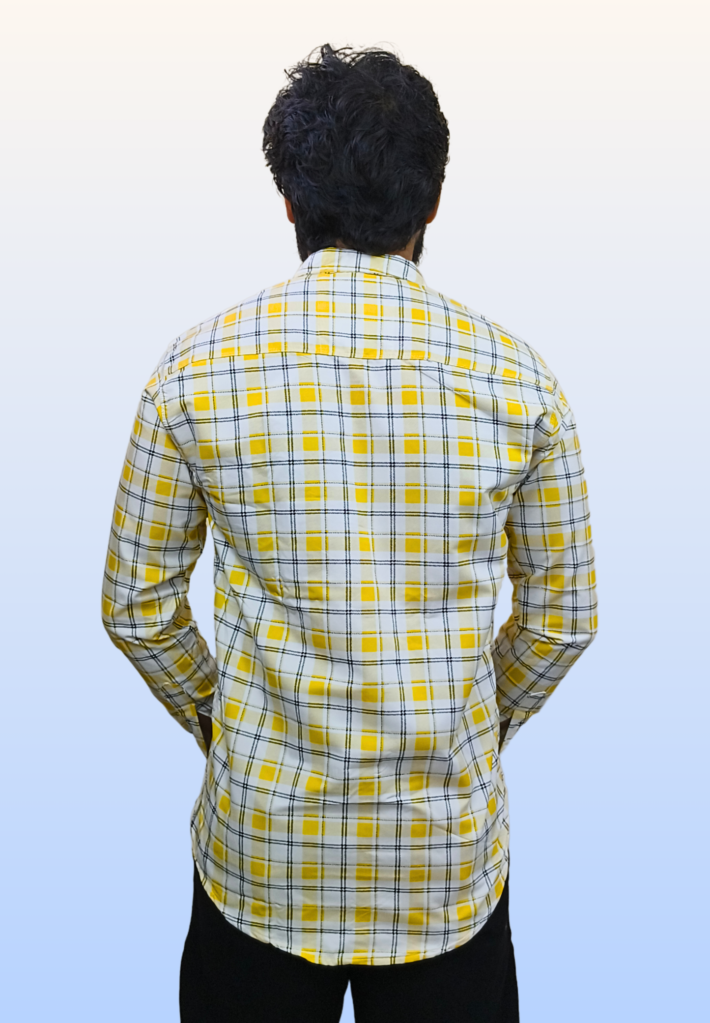 Men's Yellow Check Shirt