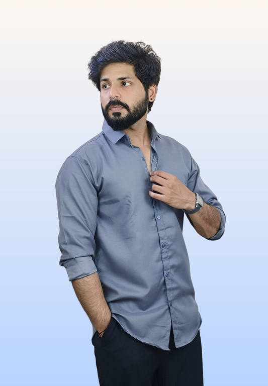 Men's Chromatic Gray Cotton Shirt