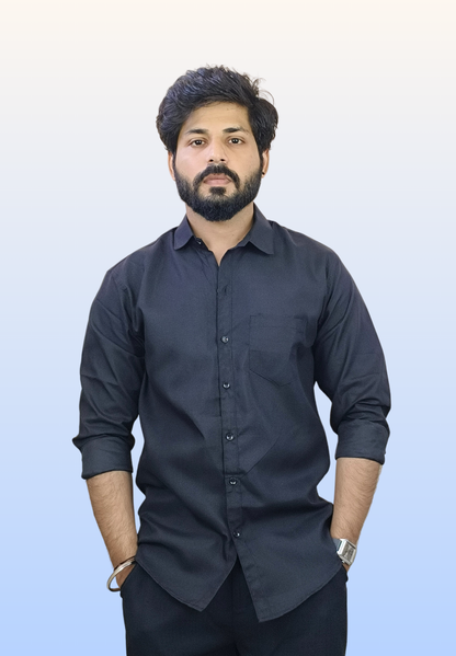 Men’s Black Cotton Shirt