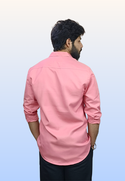 Men's Royal Pink Cotton Shirt