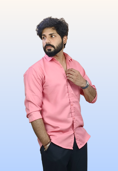 Men's Royal Pink Cotton Shirt