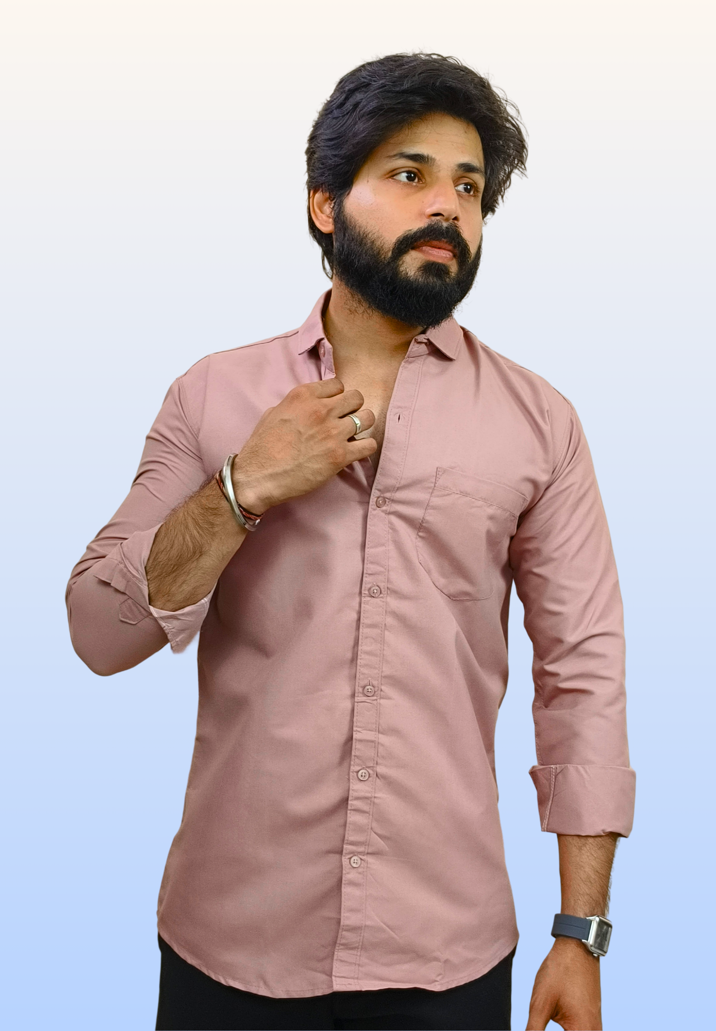 Men's Dusty Rose Cotton Shirt