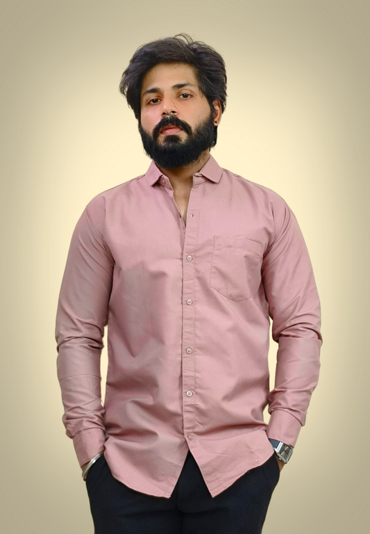 Men's Dusty Rose Cotton Shirt