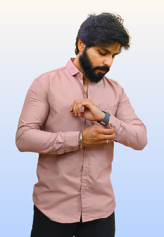Men's Dusty Rose Cotton Shirt
