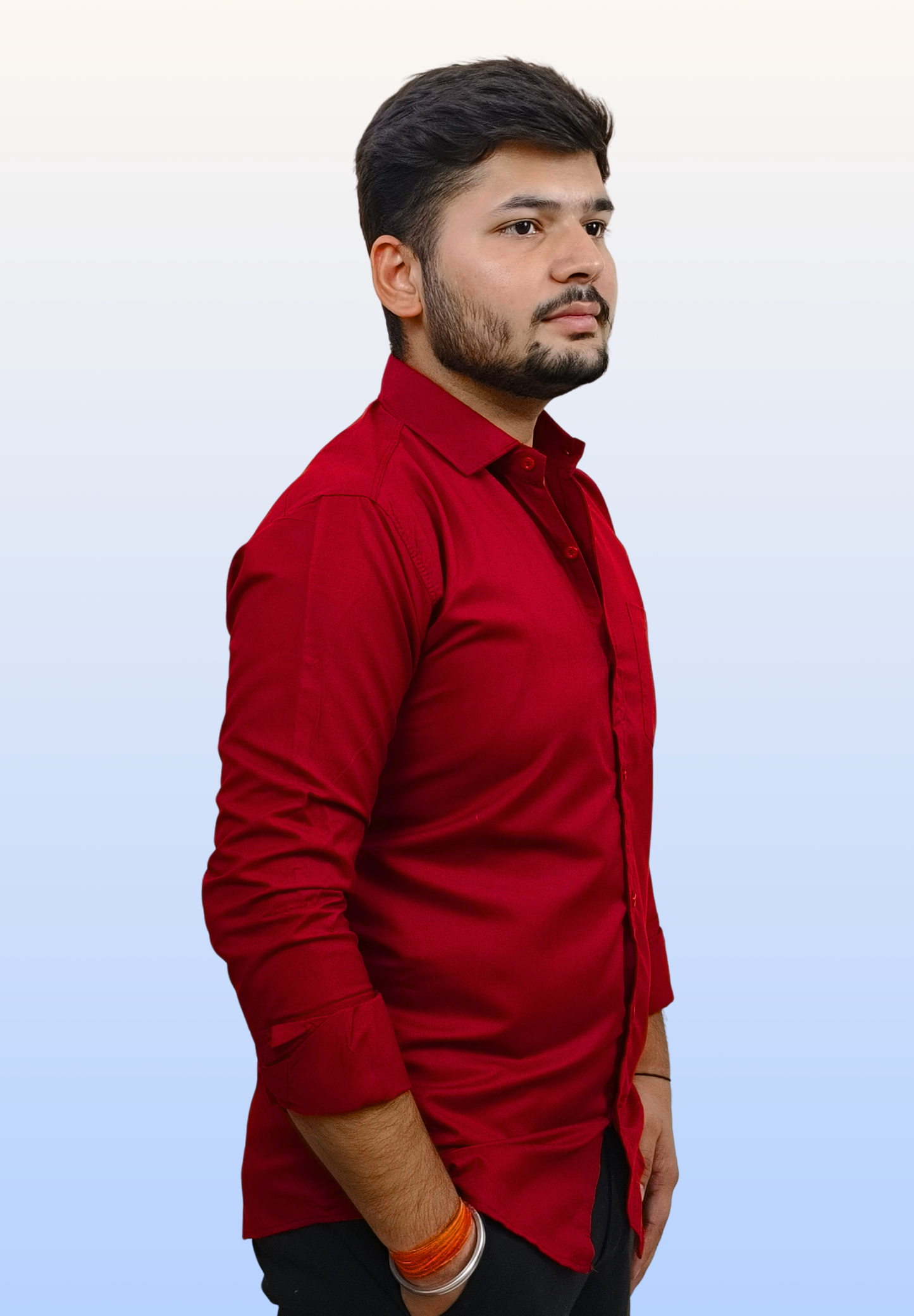Men’s Bold Red Cotton Shirt