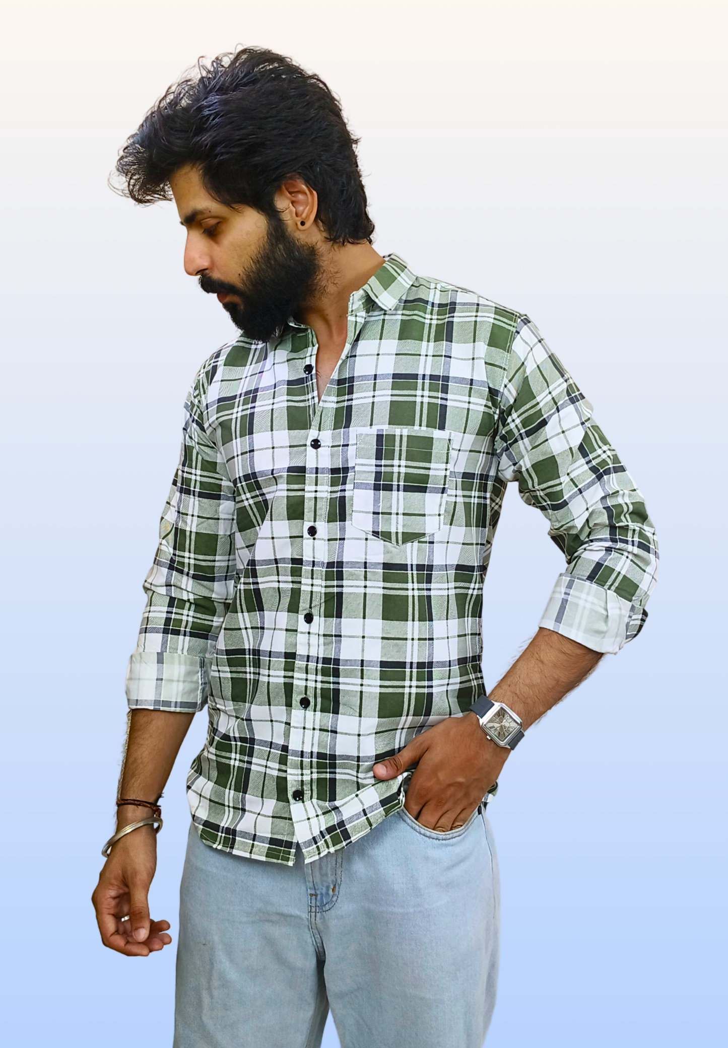 Men's Green Check Shirt