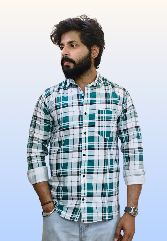 Men's Firozi Check Shirt